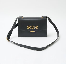 【中古】GUCCI グッチ ズゥミ スモール ショルダーバッグ 576388 クロスボディbag レザー ブラック×ゴールド×シルバー フォーマル レディース