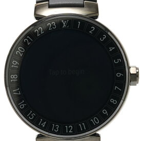 【中古】【半年間保証】 LOUIS VUITTON ルイヴィトン タンブール ホライゾン QA002Z SS×ラバー デジタル文字盤×ブラック クォーツ 腕時計 メンズ