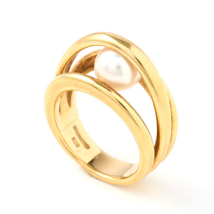 楽天市場】【中古】MIKIMOTO ミキモト パール付 リング 指輪 K18YG  