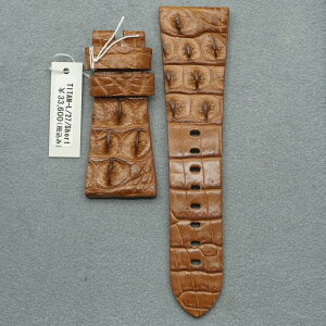 \今だけ20%オフクーポン配布中/MAVERTEAM マーベルチーム 純正 27mm クロコダイル ライトブラウン 時計バンド メンズ レザーバンド 腕時計 ベルト 時計ベルト 背ワニ ワニ革 本革 革ベルト 腕