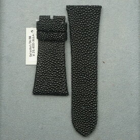 ガルーシャ 34mm ブラック 時計バンド メンズ レザーバンド 腕時計 ベルト 時計ベルト エイ革 本革 革ベルト 腕時計 バンド 時計バンド 型押し 交換 バンド 交換ベルト ハンドメイド Galuchat/34/BK long 25-M-214
