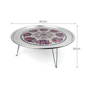 【送料無料】 洋銀食膳 昔食膳 折り畳み式食膳レトロな感性 折りたたみ式テーブル座卓 アルミテーブル (小、中、 選択)