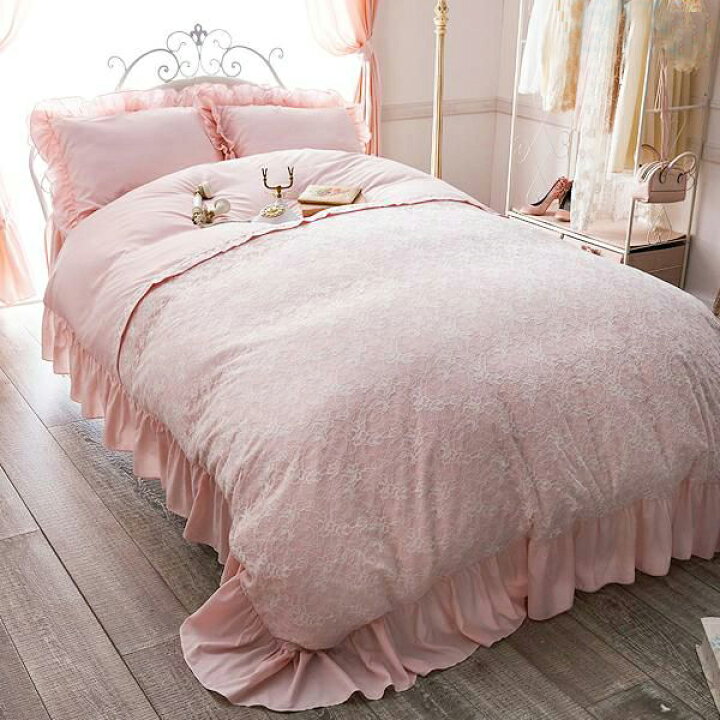 楽天市場】【P5倍！9日20時-16日1:59】レースレイヤード布団カバー３点セット（洋セミダブル・ピンク）｜姫系 かわいい クラシック ガーリー  アンティーク風 ロリータ : ロマンティックプリンセス Erosebridal 100%天然コットンティール羽毛布団カバー女性用 ... Erosebridal 100%天然コットンティール羽毛布団カバー女性用、ロマンティックデイジー寝具セットクイーン、ミッドセンチュリ