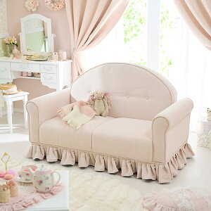 【P5倍!30日限定】【直送】フリルソファー|姫系 かわいい クラシック ガーリー アンティーク風 ロリータ