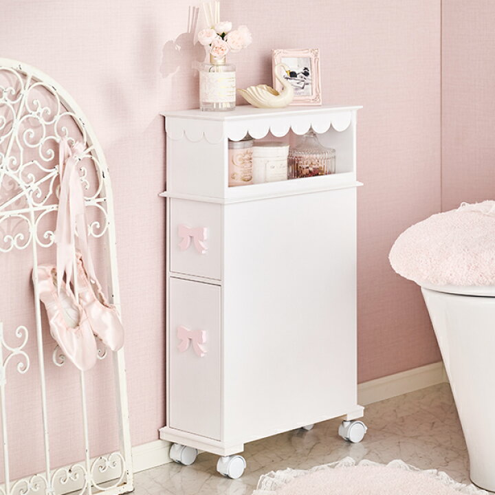 楽天市場】トイレラック（フリルリボン）【大型】｜姫系 かわいい 