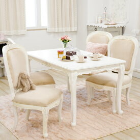 【P5倍！4日20時-11日1:59】【直送】アンティーク風ダイニングテーブル大/Noble（ノーブル）シリーズ 姫系 かわいい 可愛い カワイイ 姫系家具 ロマンティック お姫様 おしゃれ｜姫系 かわいい クラシック ガーリー アンティーク風 ロリータ