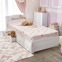 【P5倍！4日20時-11日1:59】【直送】【New Color】収納付きすのこベッド（シングルマットレス付き） ｜姫系 かわいい クラシック ガーリー アンティーク風 ロリータ
