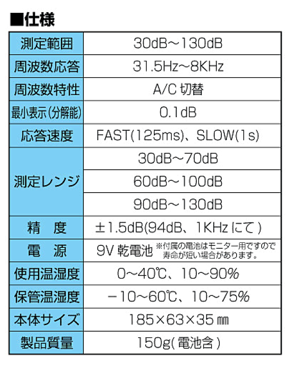 楽天市場】シンワ測定 デジタル騒音計 最高値ホールド機能付 78588