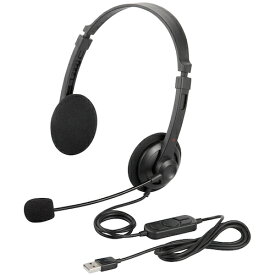 BUFFALO(バッファロー) 両耳ヘッドバンド式ヘッドセット USB接続 ブラック BSHSUH12BK