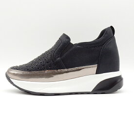 【新作】【公式】 MUUM スクエアビジュウスリッポンインヒールスニーカー muumスニーカー レディース靴 ウエッジソール スニーカー ムーム キラキラ スリッポンWX9882