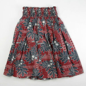 【限定品】reyn spooner製生地使用シングル・パウスカート【ULU TAPA/RED】