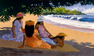 ハーブ カネ アートプリント Hamoa Beach (ハモア ビーチ) by Herb Kane ハワイ ジクレー版画 インテリア 絵画