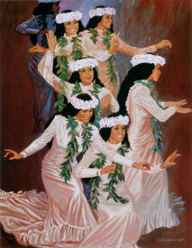ハワイのジクレー版画アートプリント Hula Holoku (フラ ホロク) by ハーブ・カネ（Herb Kane）