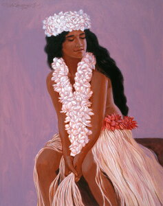 ハワイのジクレー版画アートプリント Resting Dancer 休憩中のダンサー by ハーブ・カネ(Herb Kane)