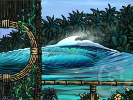 ハワイのサーフアート絵画 Springtime Lanai （11" x 14"） by Shannon O'Connell