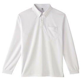 ポロシャツ メンズ 長袖 ボタンダウン ポケット付き 無地 ドライ 吸汗速乾 UVカット 4.4オンス グリマー glimmer 00314-ABL 314abl ビジネス クールビズ ゴルフ 事務服 介護 作業着 ユニフォーム 白 黒 紺 春 夏 秋 冬 大きいサイズ