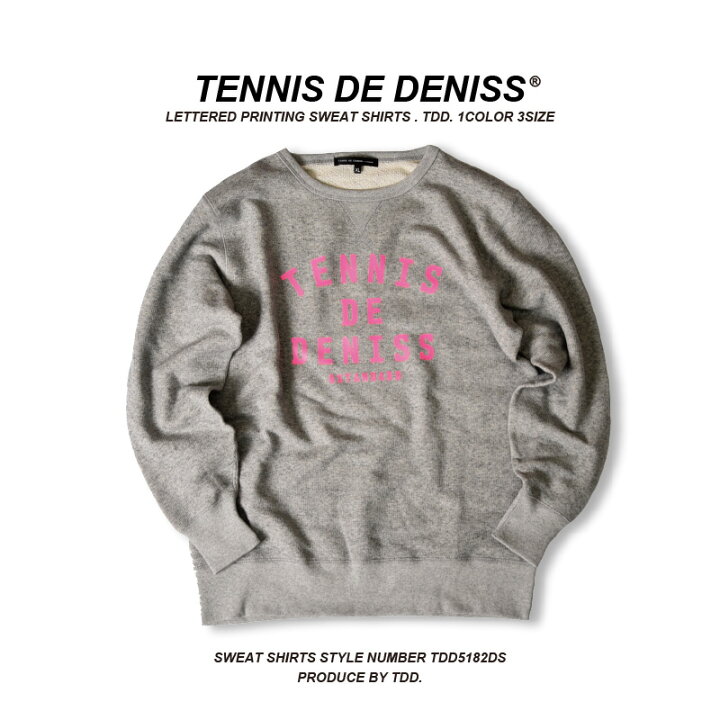 楽天市場 トレーナー ブランド メンズ Tennis De Deniss スウェットトレーナー 春 春物 春服 メンズトレーナー ロゴ ロゴ トレーナー プルオーバー 長袖 おしゃれ ピンク スウエット ダンス トップス 大きいサイズ ビックシルエット 秋 秋服 秋物 スウェット 冬 冬服