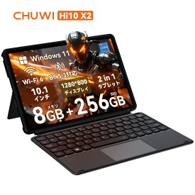 ★クーポンで39,999円★Chuwi 2in1 タブレットPC Windows11 タブレット キーボードセット 10.1インチ ノートパソコン 8GB+256GB 16:10 1280*800解像度 Wifiモデル 初心者向け Chuwi Hi10 X2 intel i3 10100Y