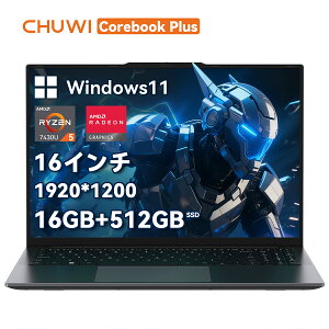 �ySS�ő�11�{P���N�[�|����70,999�~�zChuwi �m�[�g�p�\�R�� Windows11 �m�[�gPC 16�C���` 6�R�A12�X���b�h CoreBook Plus 7430U DDR4 16G+512G 1920*1200 16:10�̉�ʔ䗦 WIFI6 BT5.2 �p�\�R�� ��������