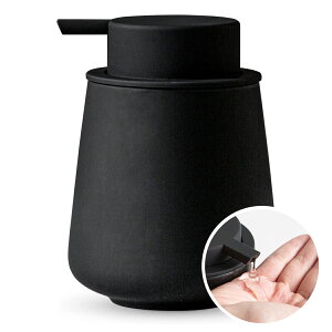 ハンドソープボトル ソープディスペンサー 泡・液体 ゴム塗装 手動 押しタイプ ポンプ式 手洗い セラミック 磁器 陶器 広口 ディスペンサー 詰め替え ハンドソープ用 食器用洗剤 北欧スタイ