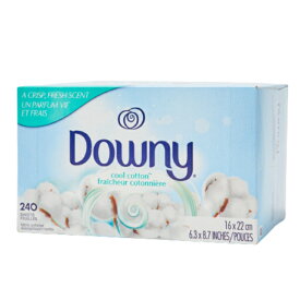 ダウニー 柔軟剤シート クールコットン 240枚 大容量 Downy Cool Cotton さわやかな 香り 静電気防止 乾燥機用 ふんわり 仕上げ剤 ドライヤー 柔軟 シート 並行輸入品