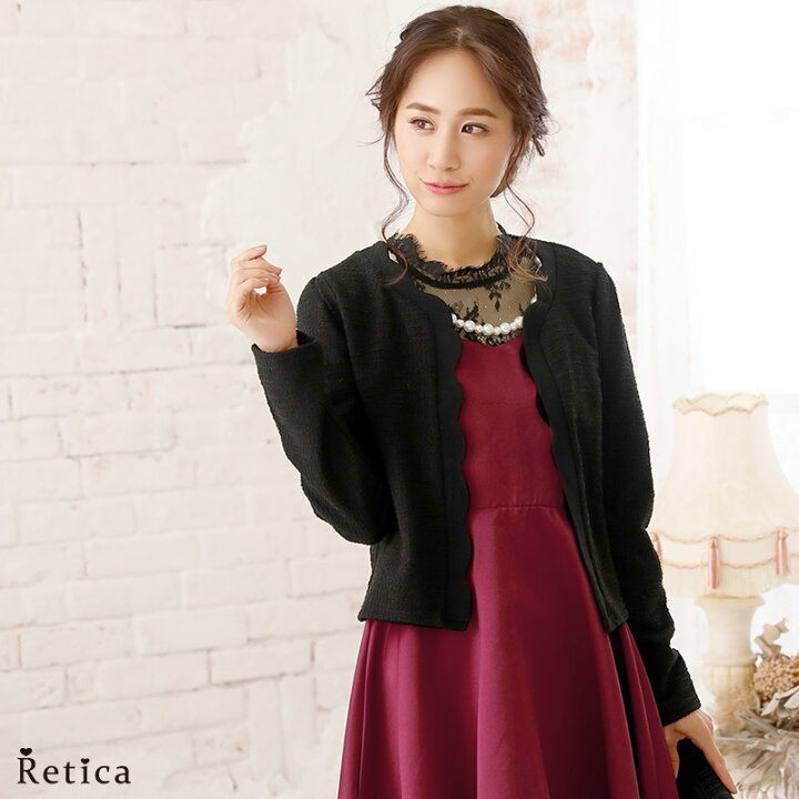 楽天市場 結婚式 ボレロ 長袖 フォーマル オケージョン カーディガン ジャケット ノーカラー 袖 パーティー お呼ばれ 披露宴 謝恩会 二次会 入園式 入学式 卒業式 羽織り ツイード ストレッチ 代 30代 40代 ジャケット風 M M グレー ブラック 黒 発表会 ママ 激安