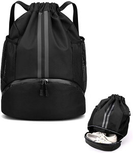 プールバッグ 防水ナップサック ジムサック 女の子 男の子 小学生 防水 軽量 大人 アウトドア 大容量 リュック ナップサック 男女兼用 水泳 運動 部活動 旅行 修学 ビーチ遊び シンプル 左右