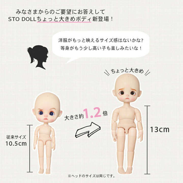 楽天市場】ドール 本体 STO DOLL 大きめボディ 人形 フルセット 女の子 