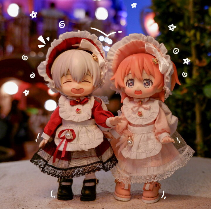 楽天市場 オビツ11 ドール 人形 服 衣装 ロリータ 星のお茶会 ワンピース ヘッドドレス エプロン ソックス 4点セット アウトフィット オビツ 11cm Ob11 ねんどろいど オビツろいど 人形服 人形用服 My Heroine