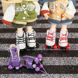 オビツ11 ドール 人形 靴 ローラースケート スケートシューズ 革靴 オビツ 11cm ob11 ねんどろいど オビツろいど 人形靴 人形用靴 皮 牛皮