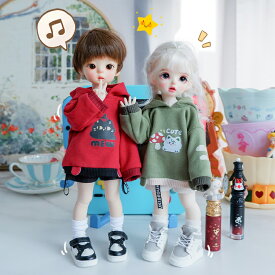 球体関節人形 1/6 幼SD ドール 人形 服 衣装 長袖 猫 パーカー トップス アウトフィット 人形服 人形用服 BJD