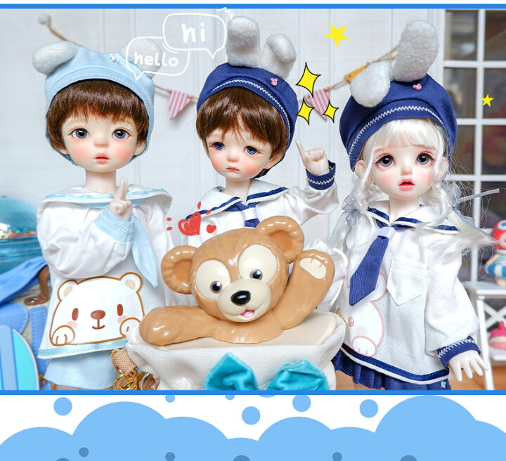 楽天市場】球体関節人形 1/6 幼SD ドール 人形 服 衣装 セーラー服 3点 