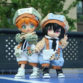 オビツ11 ドール 人形 服 衣装 メカニック トップス&ボトムス&ハット&ポーチ&ネクタイ 5点セット アウトフィット オビツ 11cm ob11 ねんどろいど オビツろいど 人形服 人形用服