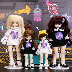 球体関節人形 1/6 1/4 幼SD ドール 人形 服 衣装 キャットゲームマシン 2点セット パーカー&レッグウォーマー アウトフィット 人形服 人形用服 BJD