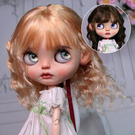 ブライス blythe ウィッグ セミロング ウェーブ カール 人形 ネオブライス BJD 球体関節人形