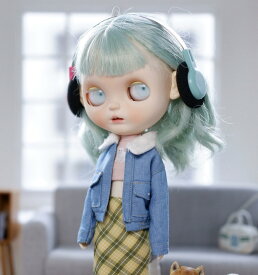 ブライス 服 アメカジ レトロ チェック柄 スカート ボトムス マーメイドスカート ロングスカート blythe オビツ24 オビツ26 ymy22 ボディ azone19 ジョイントボディ pp fr