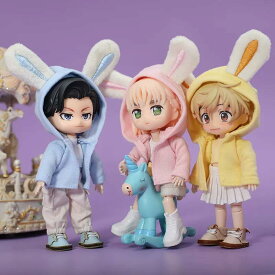 オビツ11 ドール 人形 服 衣装 ウサギの耳フード アウター コート トップス アウトフィット オビツ 11cm ob11 ねんどろいど オビツろいど 人形服 人形用服