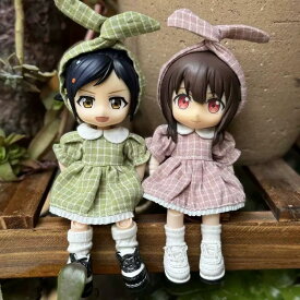 オビツ11 ドール 人形 服 衣装 チェック ワンピース&ヘッドリボン 2点セット アウトフィット オビツ 11cm ob11 ねんどろいど オビツろいど 人形服 人形用服 MOLLY 1/12スケール BJD 球体関節人形 Good Smile Company UFボディ YMY
