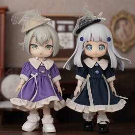 オビツ11 阿巳2.0 ドール 人形 服 ドレス ヨーロピアン風 アフタヌーンティーセット レース帽子&ワンピース 2点セット アウトフィット オビツ 11cm ob11 ねんどろいど オビツろいど 人形服 人形用服 衣装 ピコドー9 YMY UFDOLL PICODO BODY9