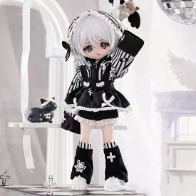オビツ11 ドール 人形 ふわふわうさぎ診療所 服 コスプレ ドール服 OB11 BJD ドールワンピース 可愛い コスチューム イベント 仮装 5点セット トップス&エプロン&ヘッドドレス&パンツ&レッグカバー オビツ 11cm ねんどろいど オビツろいど 1/12
