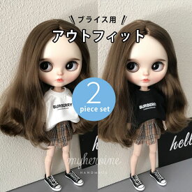 ブライス blythe トップス&スカート 二点セット ホワイト ブラック 人形 ネオブライス 服 BJD 球体関節人形