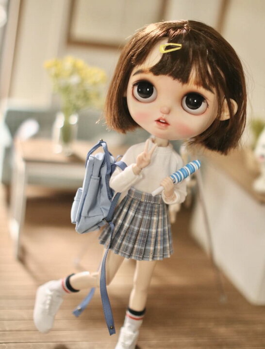 楽天市場】ブライス blythe 服 スカート チェック プリーツ 人形 ネオ 