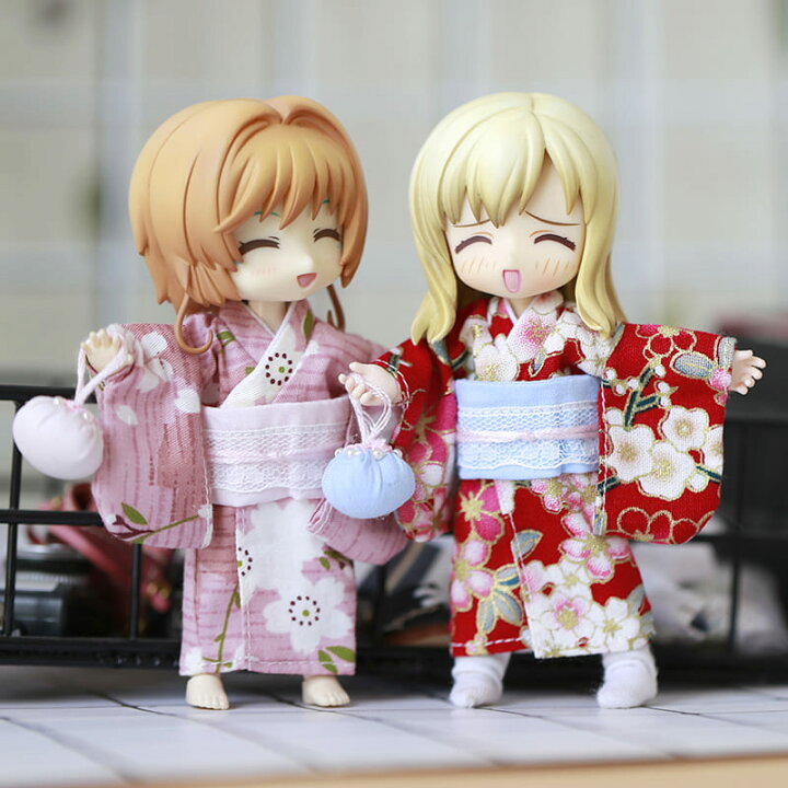 楽天市場 オビツ11 ドール 人形 服 衣装 着物 帯 和服 アウトフィット オビツ 11cm Ob11 ねんどろいど オビツろいど 人形服 人形用服 レッド ピンク My Heroine