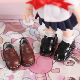 オビツ11 ドール 人形 靴 シューズ ローファー 革靴 ブラウン/ブラック オビツ 11cm ob11 ねんどろいど オビツろいど 人形靴 人形用靴