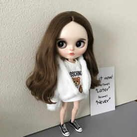 ブライス blythe 服 もこもこアウター 白 人形 ネオブライス 服 BJD 球体関節人形