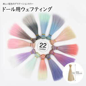 ドール ウェフト 15cm グラデーション ウェフティング 耐熱ファイバー ストレート 直毛 ブライス ウィッグ グラデ 髪 wig Bjd 人形 手作り 素材 部品 カツラ 髪の毛 ハンドメイド 自作 DIY ヘア 毛