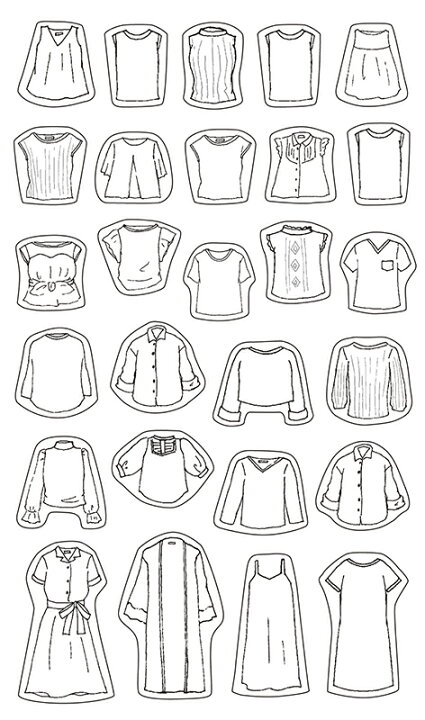 楽天市場 公式 デコレーションシールコーディネート 記録 コーデ トップス 春 夏 ファッション 服 手帳 バレットジャーナル マイジャーナル 手作り スケジュール カレンダー シール ノート マスキングテープ おしゃれ かわいい My Journal Shop