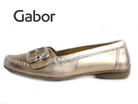 Gabor(ガボール)8252294 ブロンズ レディースコンフォートシューズ ローファー ベルトデザイン インポートシューズ ドイツ老舗ブランド クイーンサイズ