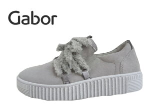Gabor(ガボール)73.333.13 ライトグレー/LIGHTGRAY【2025AW】【秋冬新作】レディーススニーカー スリッポンスニーカー ニットリボンスリッポン ドイツ老舗ブランド インポートスニーカー