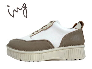 ing(イング)IGSQ 51074 オークコンビ【春夏新作】【2025SS】サスティナブル レディーススニーカー サイドファスナー 厚底ソールスニーカー レースアップシューズ